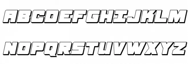 Samurai Terrapin 3D Italic फ़ॉन्ट अपरकेस