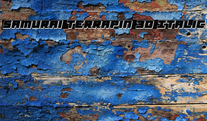 Samurai Terrapin 3D Italic Schriftart examples