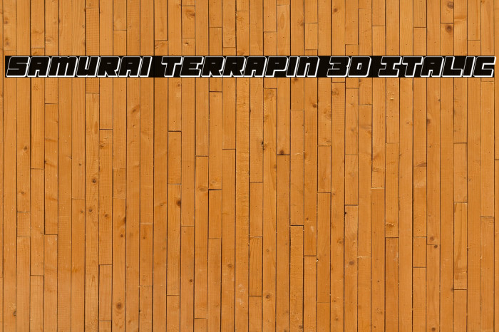 Samurai Terrapin 3D Italic Schriftart examples