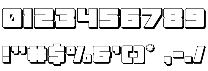 Samurai Terrapin 3D Font OTHER CHARS