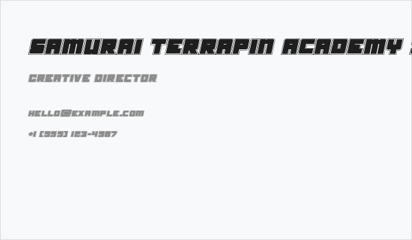Samurai Terrapin Academy Italic Business Card