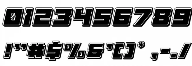 Samurai Terrapin Bevel Italic Font OTHER CHARS