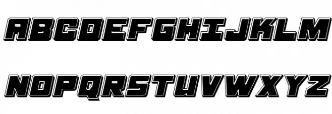 Samurai Terrapin Bevel Italic Font Litere mari