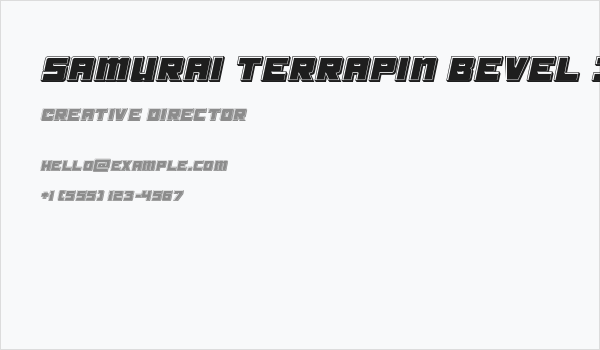 Samurai Terrapin Bevel Italic Business Card