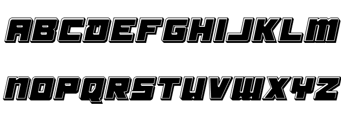 Samurai Terrapin Bevel Italic Schriftart Kleinbuchstaben