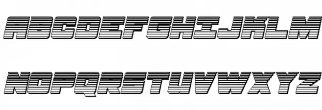 Samurai Terrapin Chrome Italic Schriftart Groß