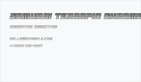 Samurai Terrapin Chrome Italic Business Card