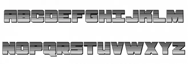 Samurai Terrapin Chrome Schriftart Groß