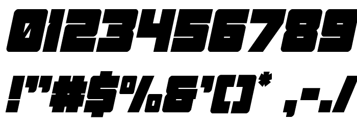 Samurai Terrapin Condensed Italic Font OTHER CHARS