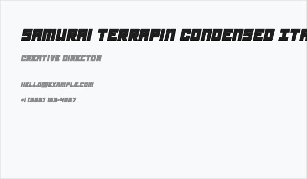 Samurai Terrapin Condensed Italic Business Card