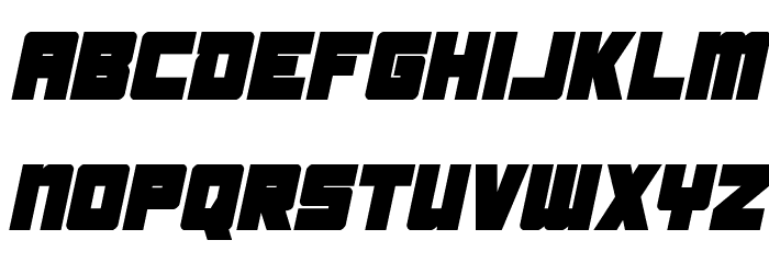 Samurai Terrapin Condensed Italic Font LOWERCASE