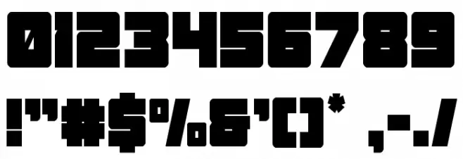 Samurai Terrapin Condensed Font OTHER CHARS