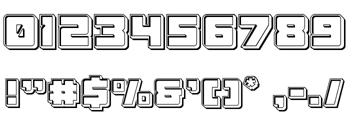 Samurai Terrapin Engraved Font OTHER CHARS