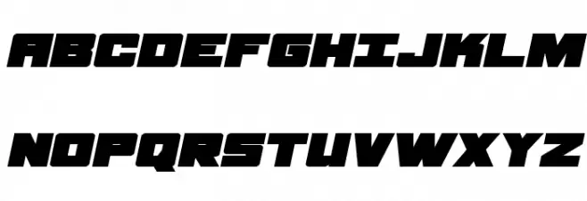 Samurai Terrapin Expanded Italic Font Litere mari