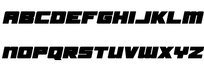 Samurai Terrapin Expanded Italic Font LOWERCASE