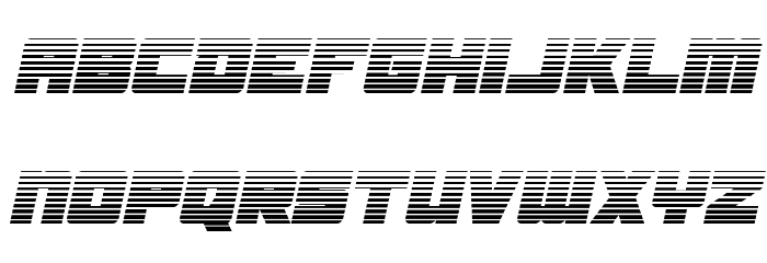 Samurai Terrapin Gradient Italic Font LOWERCASE