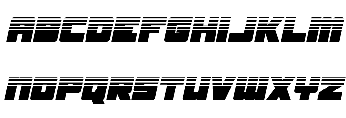 Samurai Terrapin Halftone Italic Font LOWERCASE
