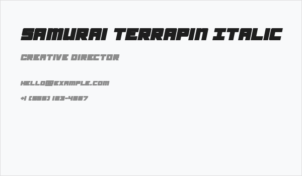 Samurai Terrapin Italic Business Card