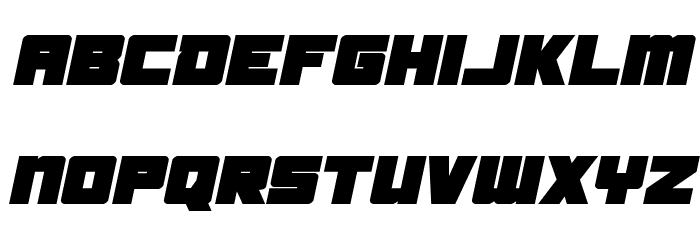 Samurai Terrapin Italic Font LOWERCASE