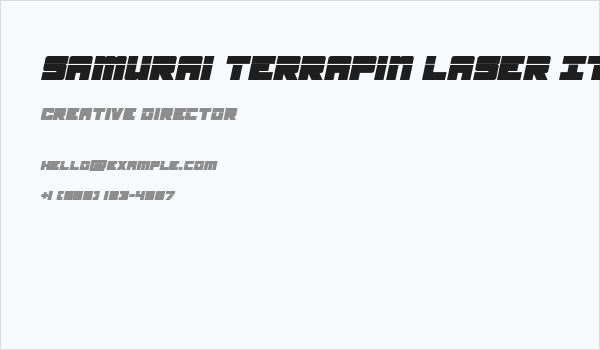 Samurai Terrapin Laser Italic Business Card