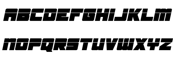 Samurai Terrapin Laser Italic Font LOWERCASE