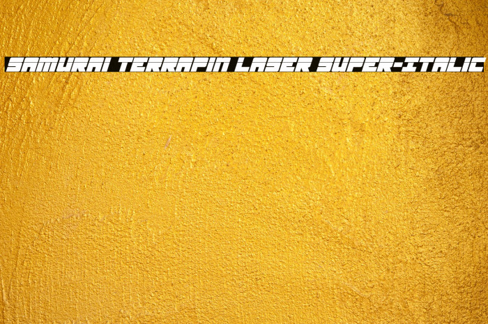 Samurai Terrapin Laser Super-Italic Schriftart examples