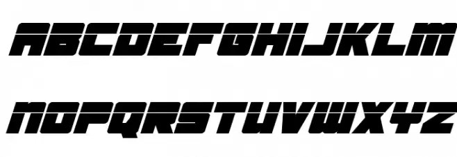 Samurai Terrapin Laser Super-Italic Font Litere mici