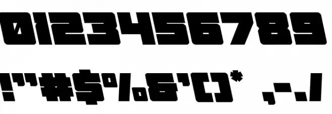 Samurai Terrapin Leftalic Font OTHER CHARS