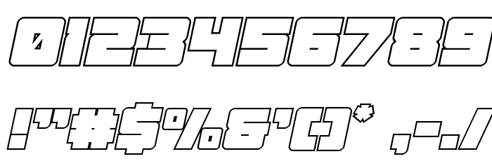 Samurai Terrapin Outline Italic Font OTHER CHARS