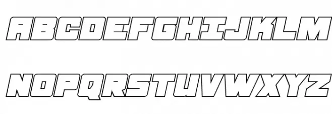 Samurai Terrapin Outline Italic Schriftart Groß