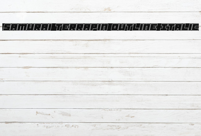 Samurai Terrapin Outline Italic Font examples