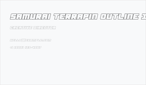 Samurai Terrapin Outline Italic Business Card