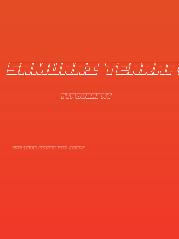 Samurai Terrapin Outline Italic Poster
