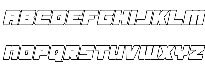 Samurai Terrapin Outline Italic Font LOWERCASE