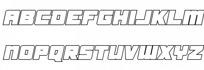 Samurai Terrapin Outline Italic Schriftart Kleinbuchstaben