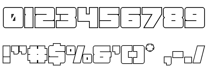 Samurai Terrapin Outline Font OTHER CHARS
