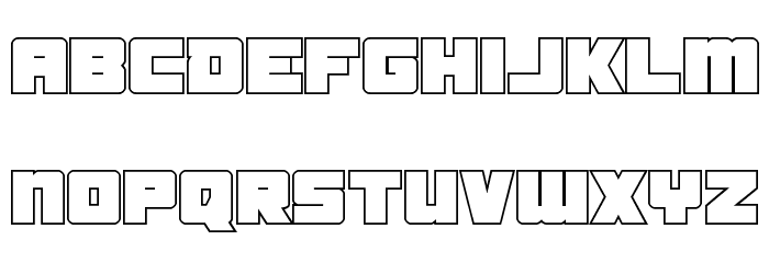 Samurai Terrapin Outline Font LOWERCASE
