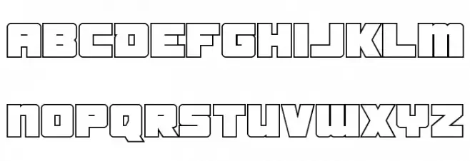 Samurai Terrapin Outline خط أحرف صغيرة