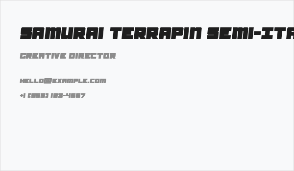 Samurai Terrapin Semi-Italic Business Card