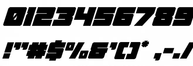 Samurai Terrapin Super-Italic Font OTHER CHARS