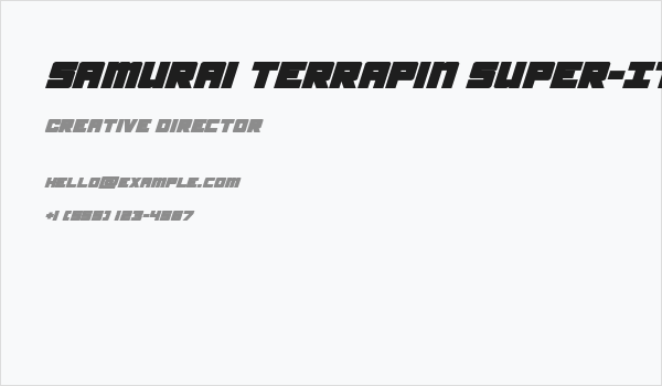 Samurai Terrapin Super-Italic Business Card