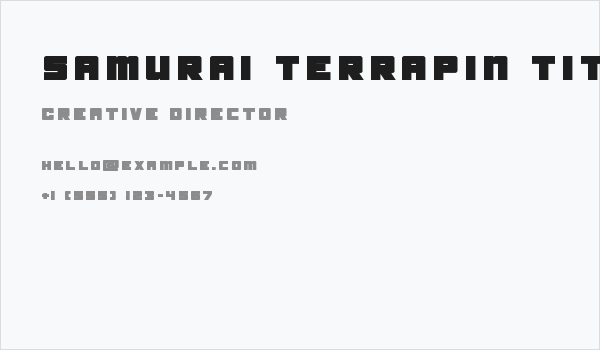 Samurai Terrapin Title Business Card