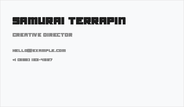 Samurai Terrapin Business Card