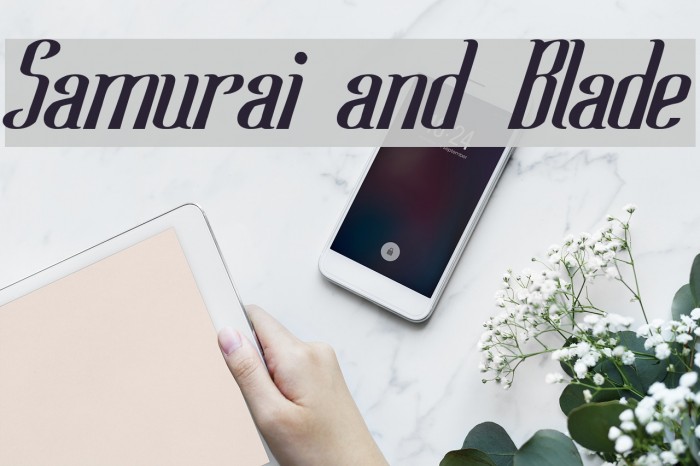 Samurai and Blade Font examples