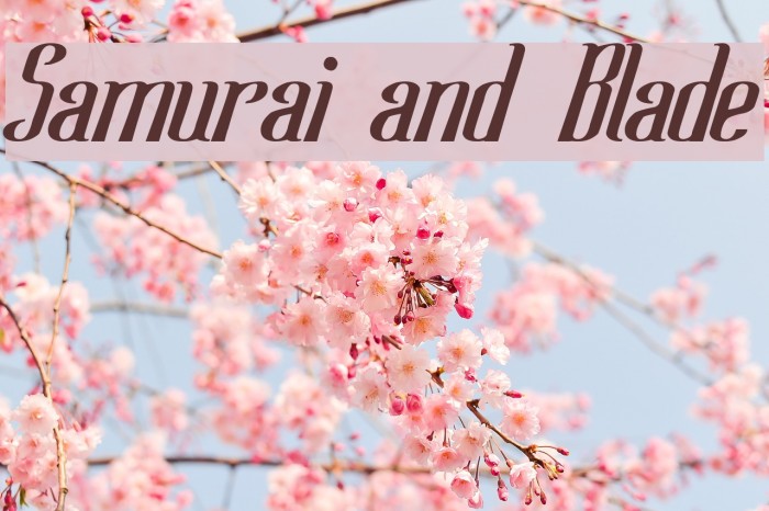 Samurai and Blade Font examples