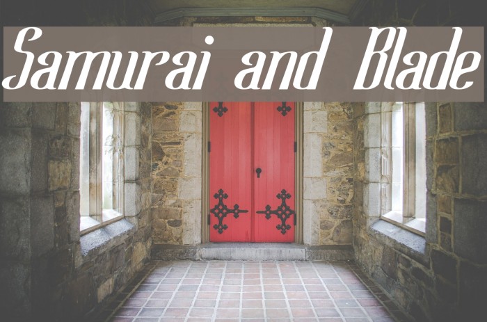 Samurai and Blade Font examples