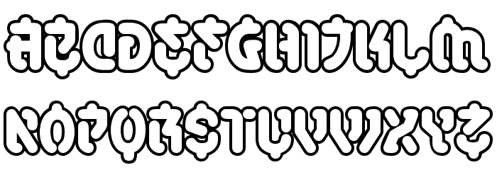 SamuraiCabCo Outline BB Font LOWERCASE