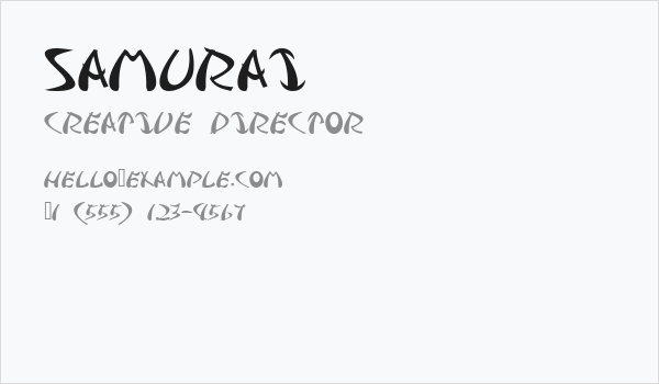 Samurai Business Card