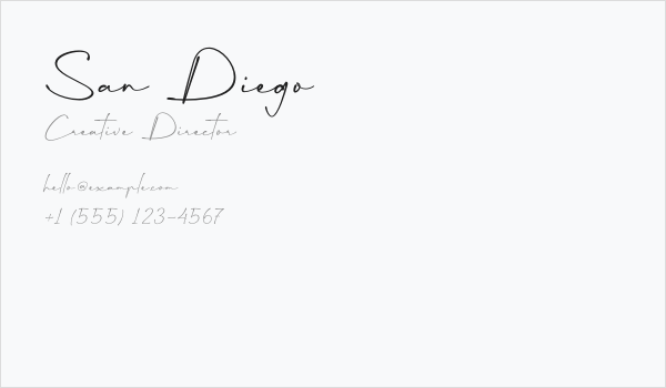 San Diego Business Card