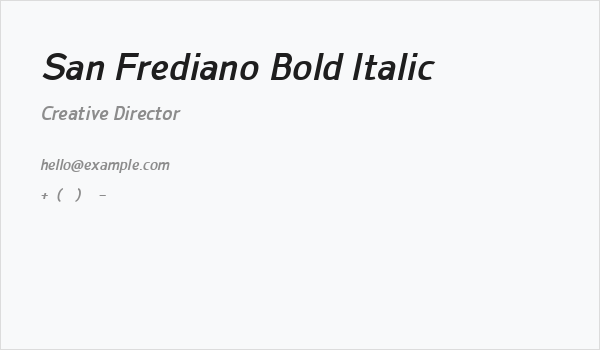 San Frediano Bold Italic Business Card